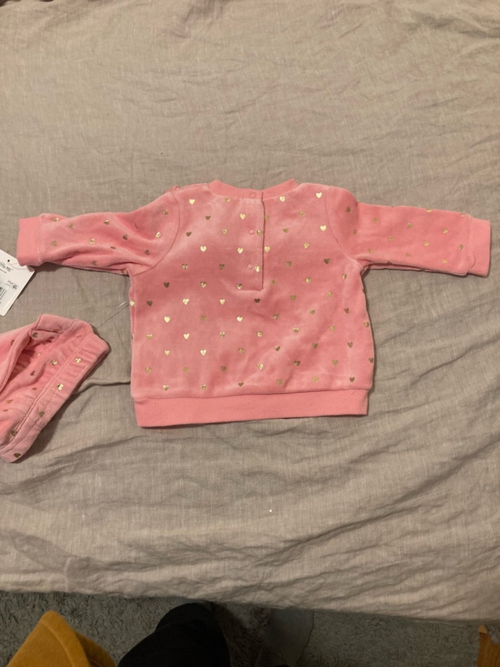 Little Me Pink Baby Two-Piece Set with Gold Hearts. NWT - Picture 4 of 5